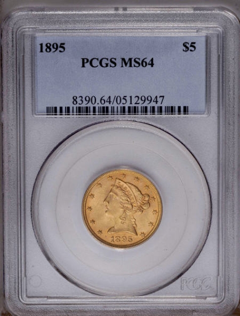 1895 $5 Liberty Half Eagle MS64